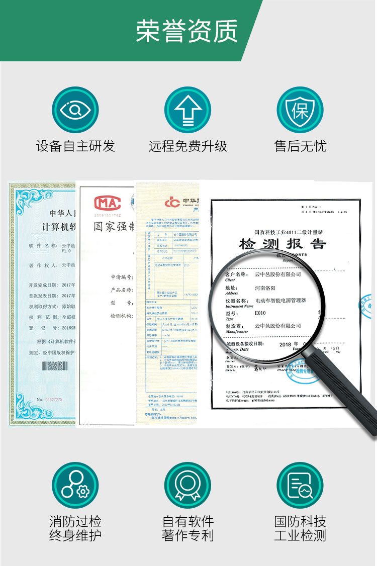 電動(dòng)車1路智能充電插座榮譽(yù)資質(zhì)